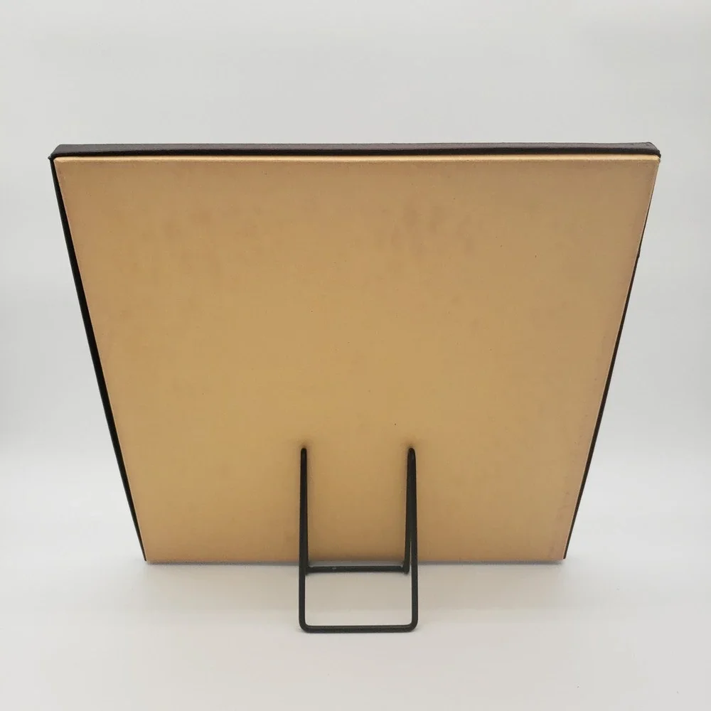 Professional Brown Faux Leather Dual Certificate Holder Gold Foil Award Folder